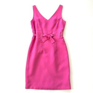 Dressbarn Vintage Bubblegum Pink Barbie Sleeveless Bow Sheath Dress